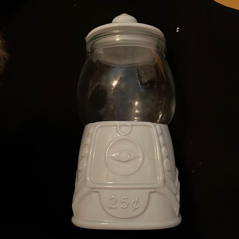 White Gumball Holder / Jar